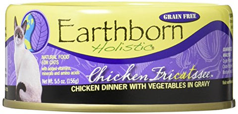 Earthborn Holistic Grain Free Cat Food chicken dinner with vegetables,(Pack of 24) (5.5 OZ EA)