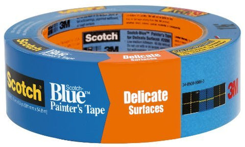 3M 2080EL-18E Scotch 2080 Safe-Release Painters Masking Tape, 60 yd. Length x 3/4 Width, Blue