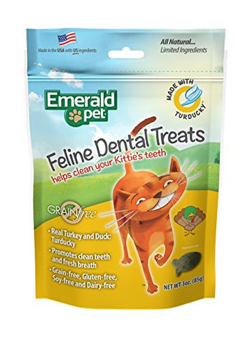 Smart n' Tasty Grain Free Turducky All Natural Feline Dental Treats for Cats, 3-Ounce