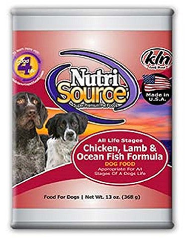 NutriSource Chicken Lamb & Fish Canned Dog Food 12/13 oz Case