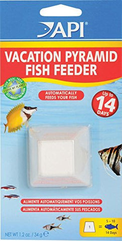 API VACATION PYRAMID FISH FEEDER 14-Day 1.2-Ounce Automatic Fish Feeder