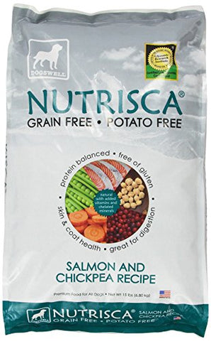 Dogswell Nutrisca Dog Food, Salmon and Chickpea, 15-Pound Package