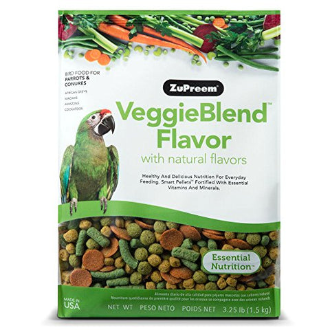 ZUPREEM 230361 Veggieblend Caged Medium and Large Bird Food, 3.25-Pound