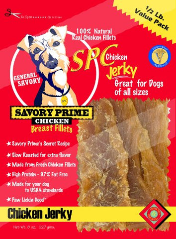 Savory Prime 8 Oz Chicken Jerky For Dogs  30008