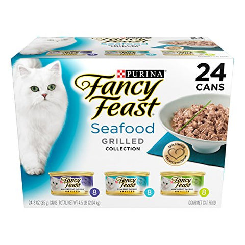 Purina Fancy Feast 50000575466 Grilled Seafood Collection Wet Cat Food Variety Pack (24) 3 oz. Cans