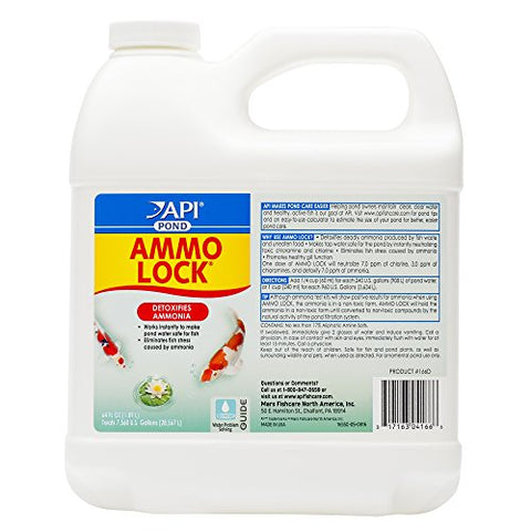 API POND AMMO-LOCK Pond Water Ammonia Detoxifier 64-Ounce Bottle