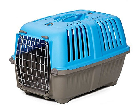Pet Carrier: Hard-Sided Dog Carrier, Cat Carrier, Small Animal Carrier in Blue | Inside Dims 17.91L x 11.5W x 12H & Suitable for Tiny Dog Breeds | Perfect Dog Kennel Travel Carrier for Quick Trips