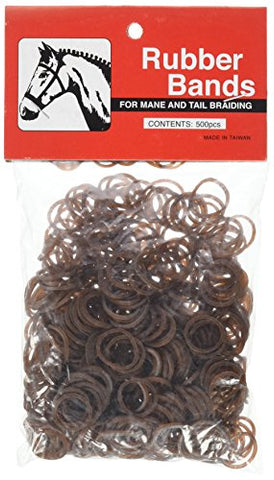 PARTRADE 245913 222695 Rubber Braid Bands, Brown, 5"