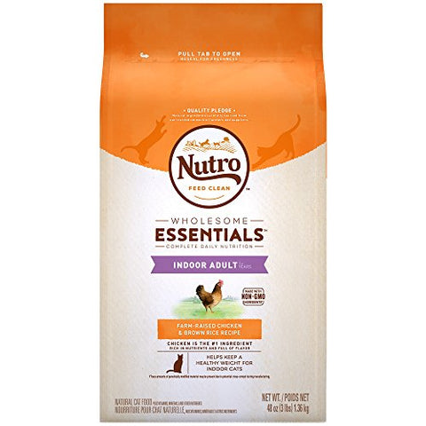 Nutro WHOLESOME ESSENTIALS Indoor Farm-Raised Chicken & Brown Rice Recipe Adult Dry Cat Food 3 Pounds