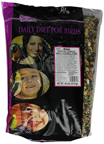 F.M. Brown's Tropical Carnival Gourmet Small Hook Bill Bird Food, 18-Pound