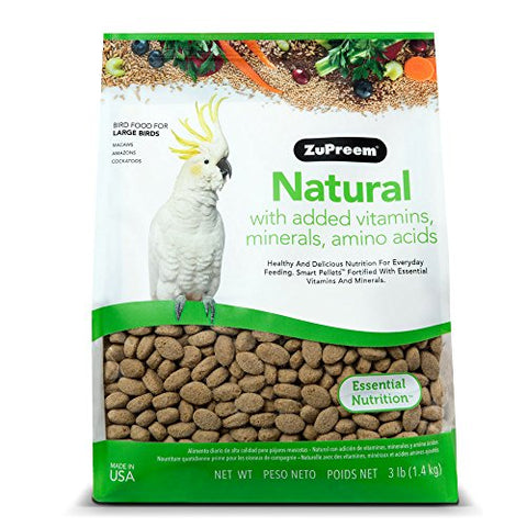 ZuPreem Natural Large Bird Food, 3-Pound