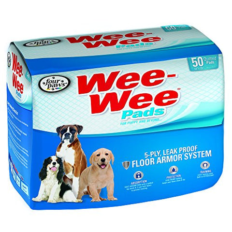 Four Paws Wee-Wee Standard Dog & PuppyTraining Pads, 50 Ct