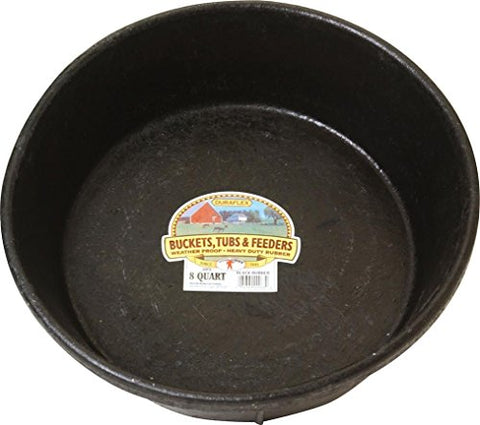 MILLER CO Rubber Feed Pan, 8 quart, Black