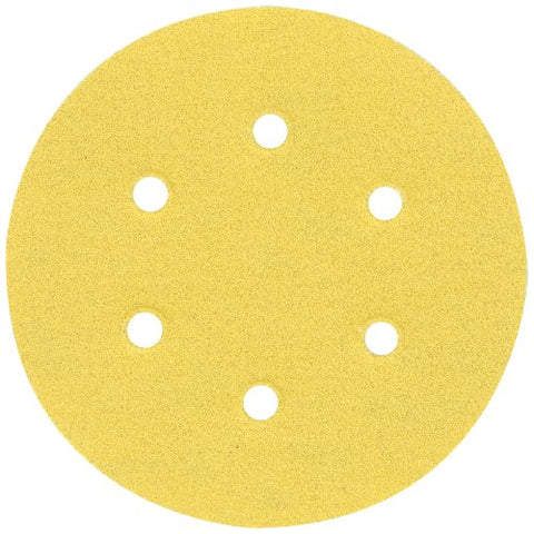 Norton 07660701636 Hook and Sand Universal Vac Hole Abrasive Disc with Hook and Loop Attachment, Paper Backing, Aluminum Oxide, 6 Holes, 6" Diameter, Grit P80 Coarse (Pack of 25)