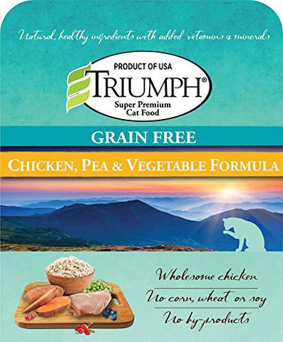 486107 Triumph Grain Free Recipe Cat Food Chicken, 11 lb, 1Piece