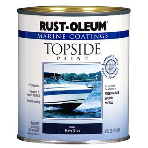 Rust-Oleum 207002 Marine Topside Paint, Navy Blue, 1-Quart - 4 Pack Size: 4-Quarts Color: Navy Blue, Model: 207002, Outdoor & Hardware Store