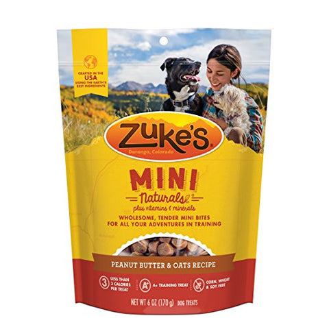 Zuke's Mini Naturals Peanut Butter & Oats Recipe Dog Treats - 6 oz. Pouch