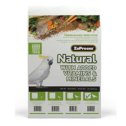 ZuPreem 230358 Natural Large Bird Food, 20-Pound