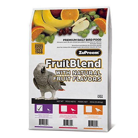 ZUPREEM 230340 Fruitblend Medium Tiel Caged Bird Food, 35-Pound