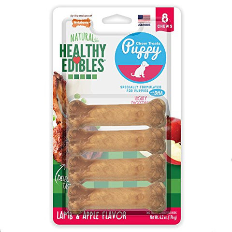 Nylabone Healthy Edibles Puppy Chew Treats, Lamb & Apple, Petite, 8 Count