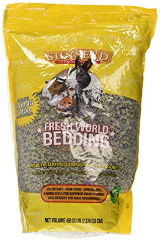 Sun Seed Company SSS18220 Fresh World Small Animals Phenol Free Paper Bedding, 450 Cubic Inch, Gray