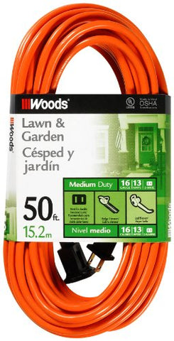 Woods 0723 16/2 Vinyl SJTW Extension Cord, 50-Foot, Orange