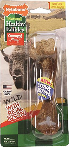 Nylabone 1 Count Healthy Edibles Large Wild Bison Dog Treat Bones, 4.9 Oz