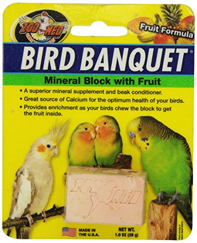 Zoo Med 26384 Bird Banquet Fruit Mineral Block, 1 oz/Small
