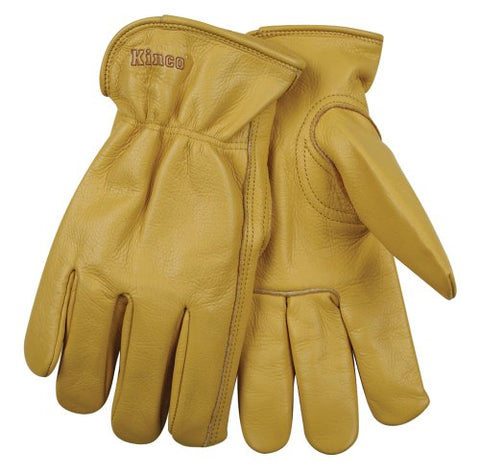 KINCO 98RL-XL Men's Lined Cowhide Gloves, Heat Keep Lining, Keystone Thumb, X-Large, Golden