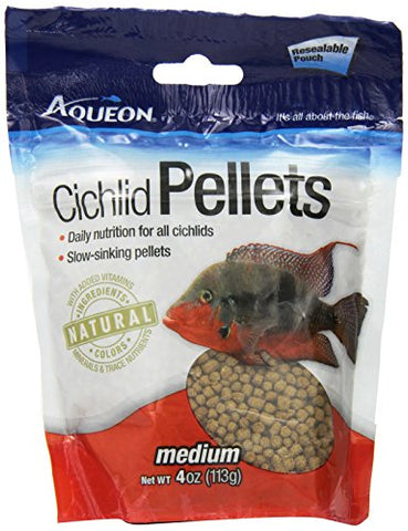 Aqueon Cichlid Food Medium Pellets, 4-Ounce