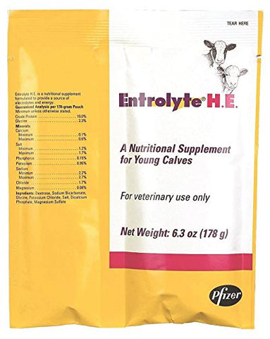 RS ANIMAL HEALTH 8152 Electrolyte H.E. Packets For Young Calves , 178g