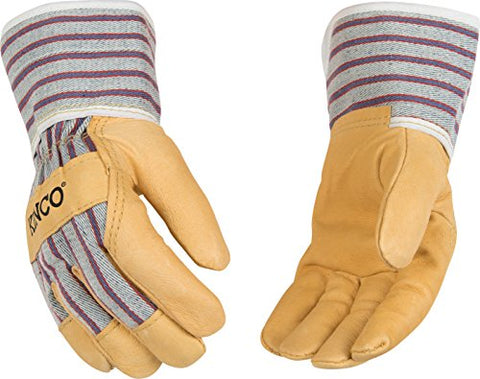Kinco 1917C Child'S Grain Pigskin Leather Glove with Safety Cuff, Work, 3 - 6 Ages, Golden (Pack of 12 Pairs)