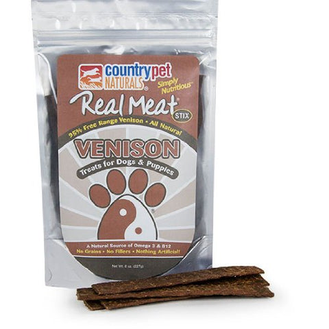 Country Pet Real Meat Jerky Sticks, Venison, 8 Ounce