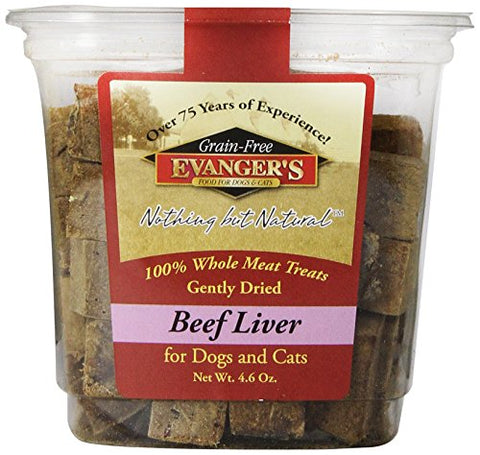 EVANGER'S 776310 Nothing But Natural 100-Percent Beef Liver Food Treat for Dog/Cat, 4.6-Ounce