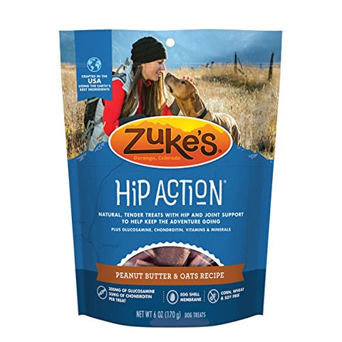 Zuke's Hip Action Peanut Butter & Oats Recipe Dog Treats - 6 oz. Pouch