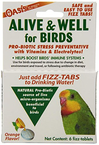 OASIS  #80070  Alive and Well, Stress Preventative & Pro-Biotic Tablets for Birds