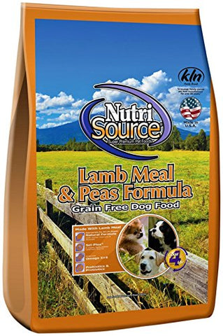 Nutri Source Lamb Meal & Peas Formula Dog Food, Grain Free, 5 lb, for Dogs