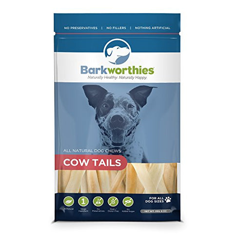Barkworthies Cow Tail Treat, 6 oz.
