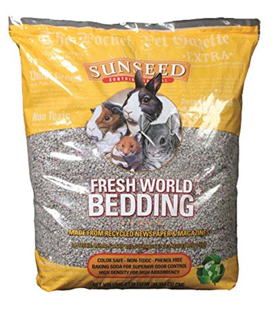 Sun Seed Company SSS18222 Fresh World Small Animals Phenol Free Paper Bedding, 2130 Cubic Inch, Gray
