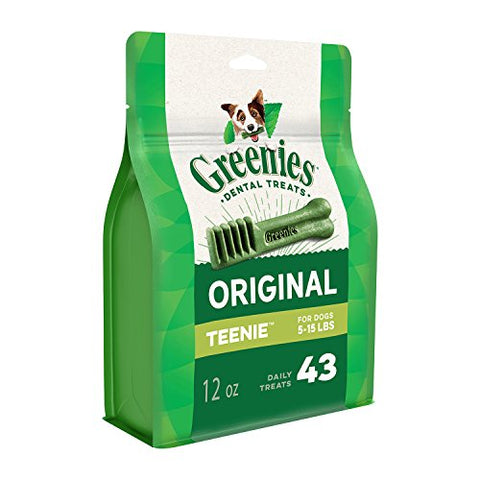 Greenies Original TEENIE Dog Dental Chews - 12 Ounces 43 Treats