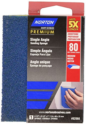 Norton 82066 5X 80 Grit Single Angle Sanding Sponge