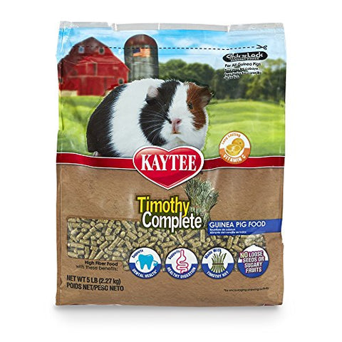 Kaytee Timothy Hay Complete Guinea Pig Food, 5-lb bag