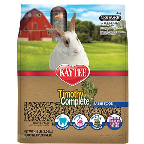 Kaytee Timothy Hay Complete Rabbit Food, 4.5-lb bag