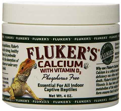 Fluker's Calcium Reptile Supplement with added Vitamin D3 - 4oz.
