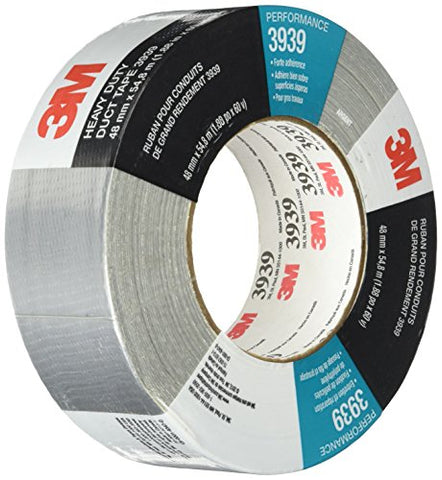 3M Duct Tape 3939 Silver, 48 mm by 54.8 m [PRICE is per ROLL]