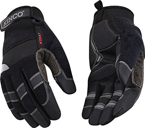 Kinco 2041 KincoPro Unlined General Medium Duty Synthetic Leather Glove with Black Back, Work, Medium, Gray (Pack of 6 Pairs)