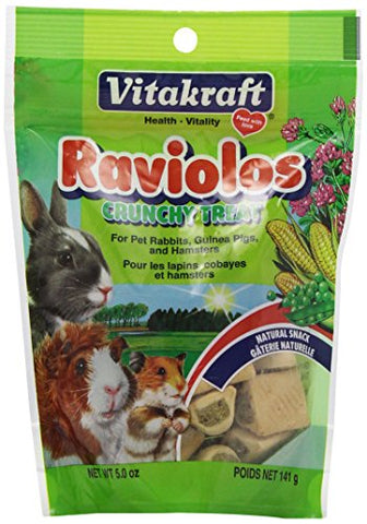 Vitakraft Raviolos Crunchy Treat for Pet Rabbits, Guinea Pigs & Hamsters, 5 Ounce Pouch