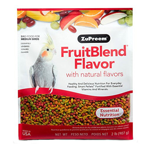 Zupreem Fruit Blend Diet for Medium Birds, 2-Pound