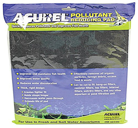 Acurel LLC Pollutant Reducing Media Pad, Aquarium and Pond Filter Accessory, 10-Inch by 18-Inch