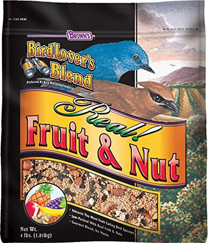 F.M. Brown's Bird Lover's Blend, 4-Pound, Real Fruit and Nut Zipper